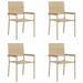 Scaune de grădină stivuibile 4 pcs Crema, Marron - WALTI WALTI