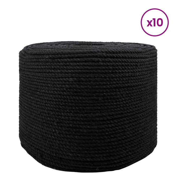 Sfoară 10 pcs Negru Bumbac WALTI