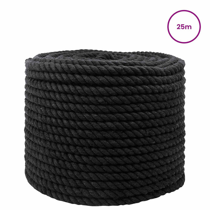 Sfoară Negru 1 x 1 x 2500 cm Bumbac - WALTI WALTI