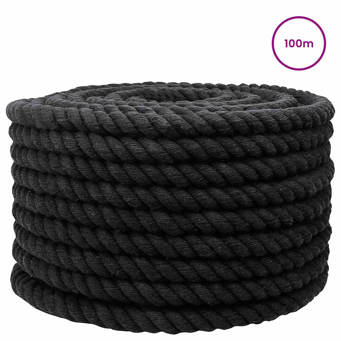 Sfoară Negru 2 x 2 x 10000 cm Bumbac - WALTI WALTI