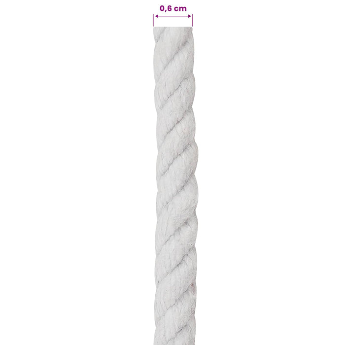 Sfoară Alb 0,6 x 0,6 x 5000 cm Bumbac WALTI