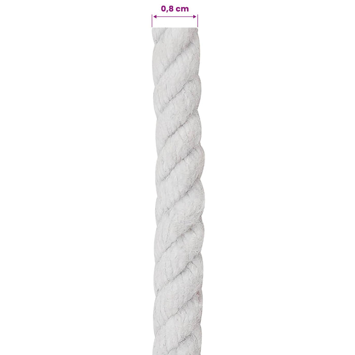 Sfoară Alb 0,8 x 0,8 x 2500 cm Bumbac WALTI