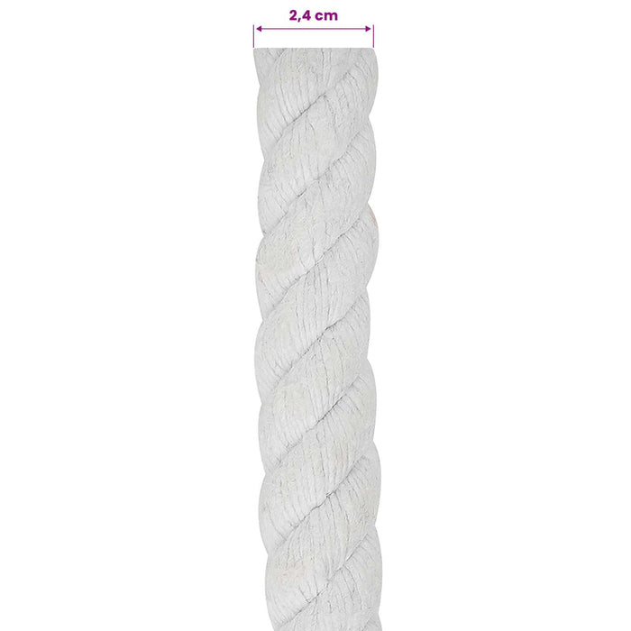 Sfoară Alb 2,4 x 2,4 x 2500 cm Bumbac WALTI