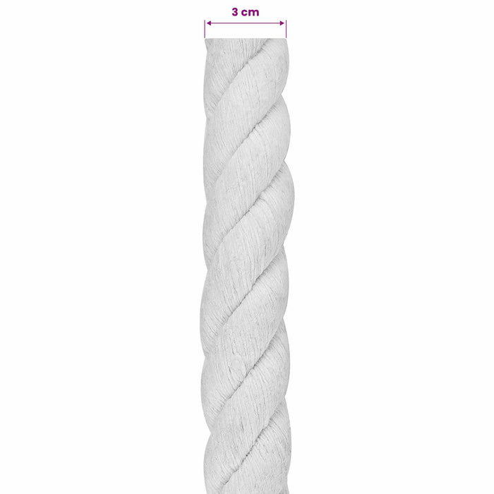 Sfoară Alb 3 x 3 x 2500 cm Bumbac WALTI