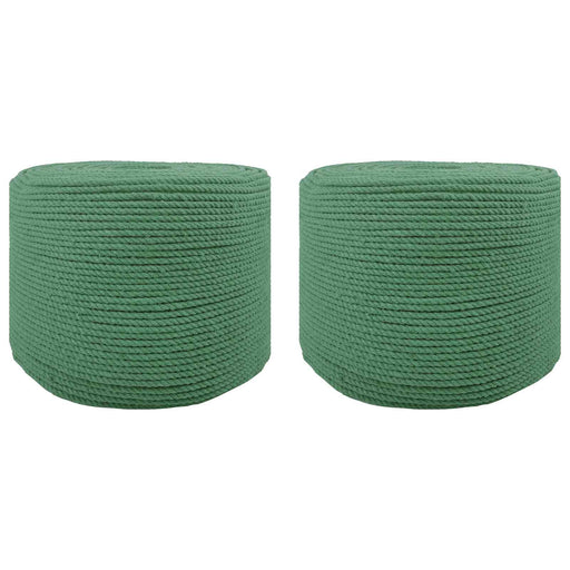 Sfoară din bumbac 2 buc. 2 mm 100 m Verde 100% bumbac - WALTI WALTI