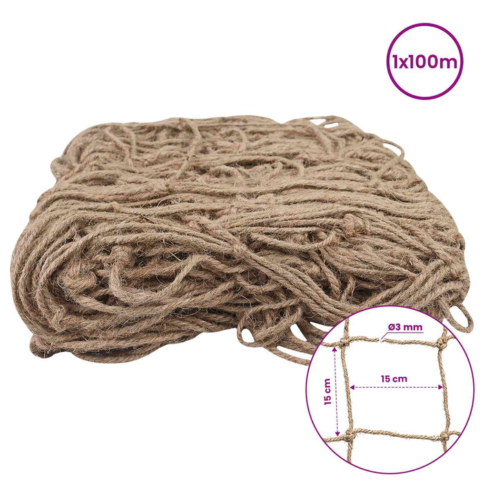 Plasă de suport pentru plante din iută natural 1 x 100 m WALTI