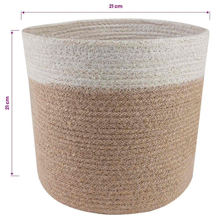 Set de Ghivece pentru Plante 2 pcs Natural și Alb Ø 21 x 21 cm WALTI
