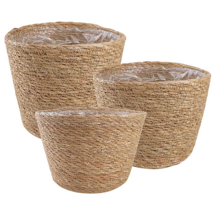 Coșuri pentru plante din iarbă de mare 3 pcs natural WALTI