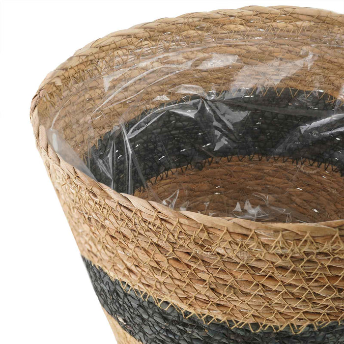 Coșuri pentru plante din iarbă de mare 3 pcs Natural și Negru WALTI