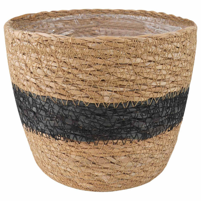 Coșuri pentru plante din iarbă de mare 3 pcs Natural și Negru WALTI