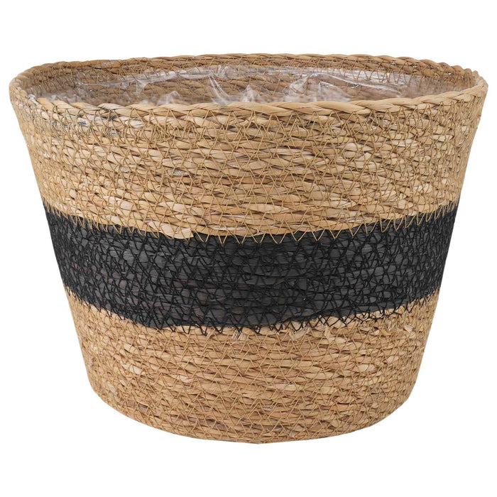 Coșuri pentru plante din iarbă de mare 3 pcs Natural și Negru WALTI