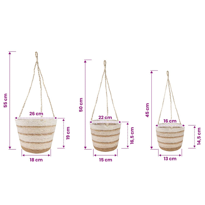 Coșuri pentru plante din iarbă de mare 3 pcs WALTI