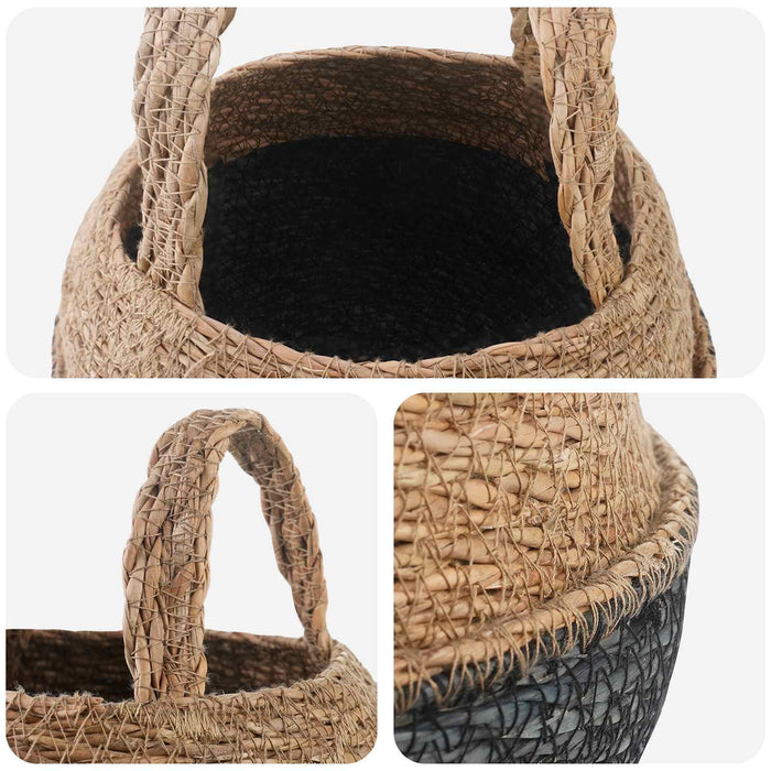 Vază pentru plante cu mânere 2 pcs Negru Ø 22 x 20 cm WALTI