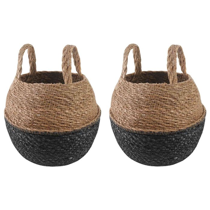 Vază pentru plante cu mânere 2 pcs Negru Ø 22 x 20 cm WALTI