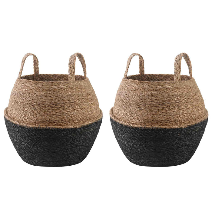 Vază pentru plante cu mânere 2 pcs Negru Ø 32 x 32 cm WALTI