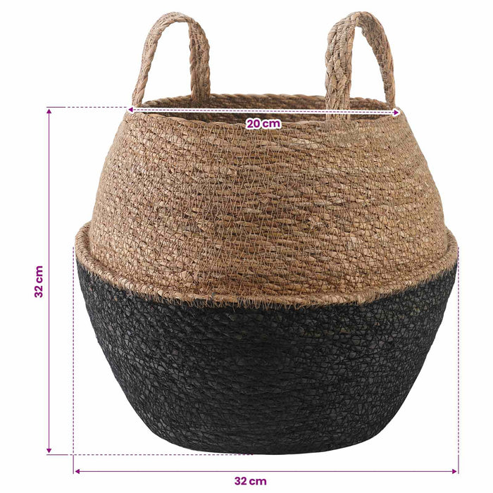 Vază pentru plante cu mânere 2 pcs Negru Ø 32 x 32 cm WALTI