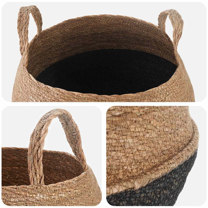 Vază pentru plante cu mânere 2 pcs Negru Ø 45 x 36 cm WALTI