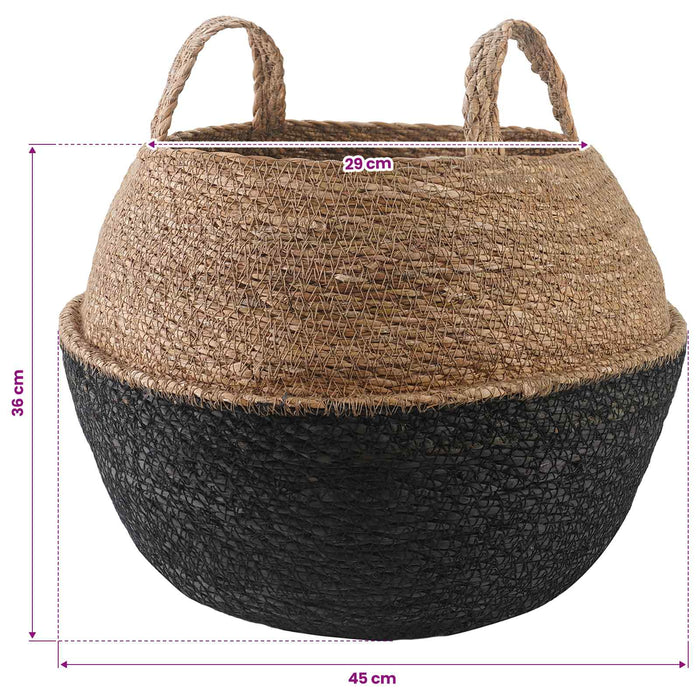 Vază pentru plante cu mânere 2 pcs Negru Ø 45 x 36 cm WALTI