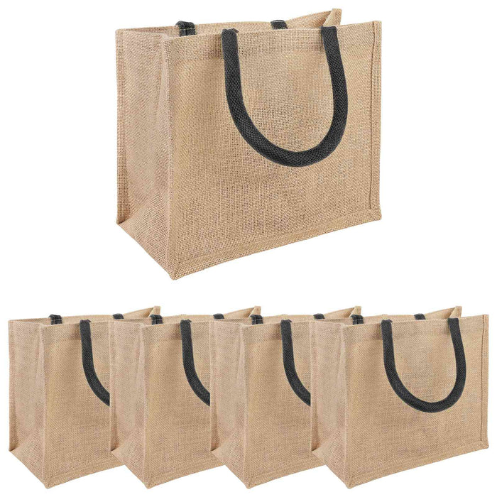 Geantă de iută 5 pcs Natural și Negru 26 x 22 x 14 cm WALTI