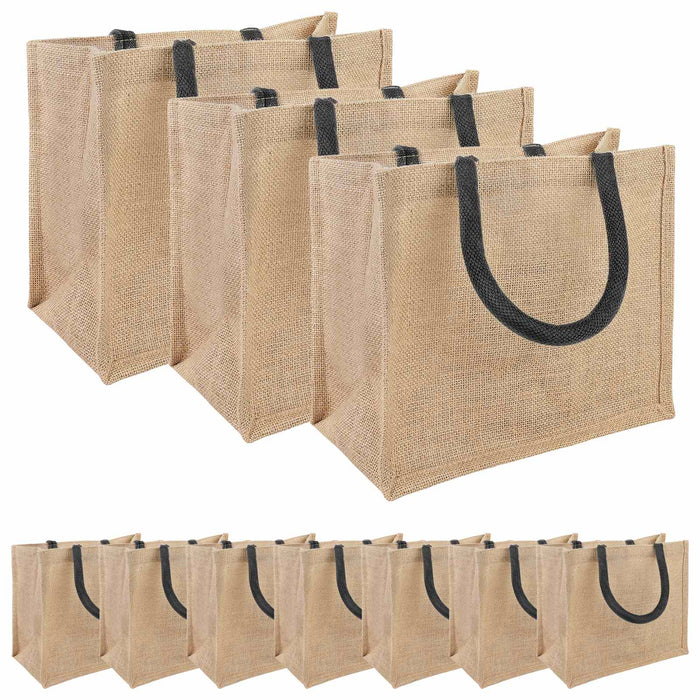 Geantă de iută 10 pcs Natural și Negru 26 x 22 x 14 cm WALTI