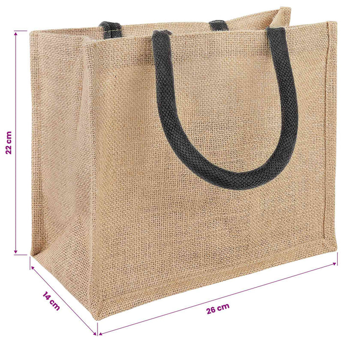 Geantă de iută 10 pcs Natural și Negru 26 x 22 x 14 cm WALTI