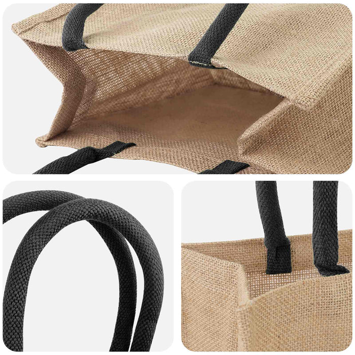 Geantă de iută 50 pcs Natural și Negru 26 x 22 x 14 cm WALTI