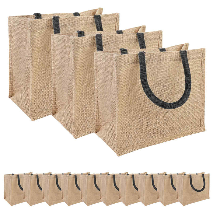 Geantă de iută 50 pcs Natural și Negru 26 x 22 x 14 cm WALTI