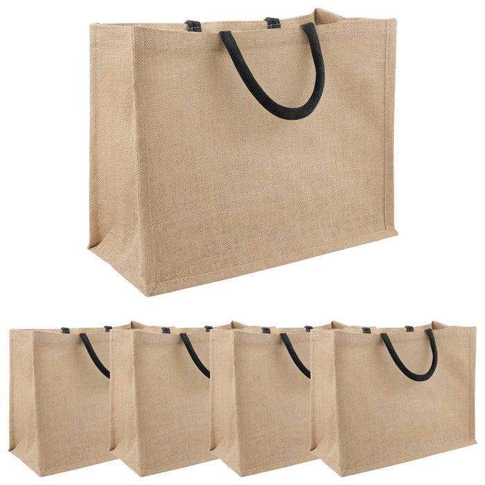 Geantă de iută 5 pcs Natural și Negru 42 x 33 x 19 cm WALTI