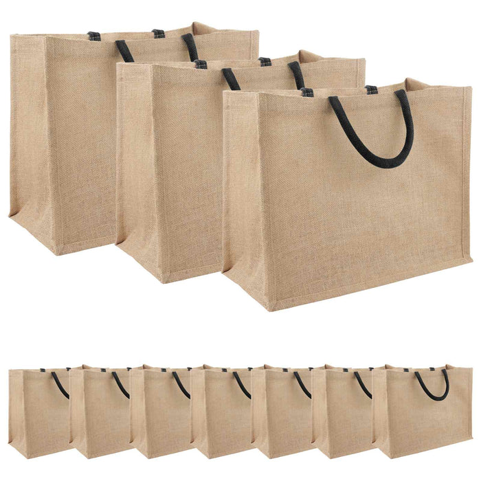 Geantă de iută 10 pcs Natural și Negru 42 x 33 x 19 cm WALTI