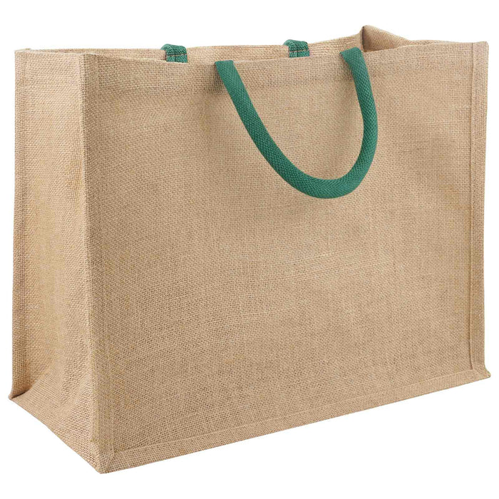 Geantă de iută 10 pcs Natural și verde 42 x 33 x 19 cm WALTI