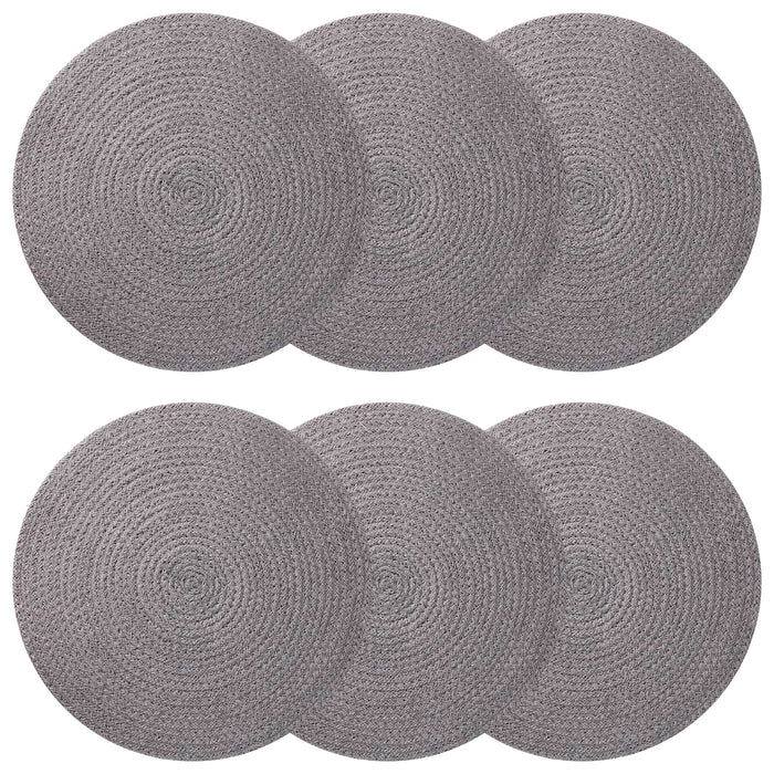 Placemeti din iută 6 pcs Gri Ø 30 cm 100% iută Tossa WALTI