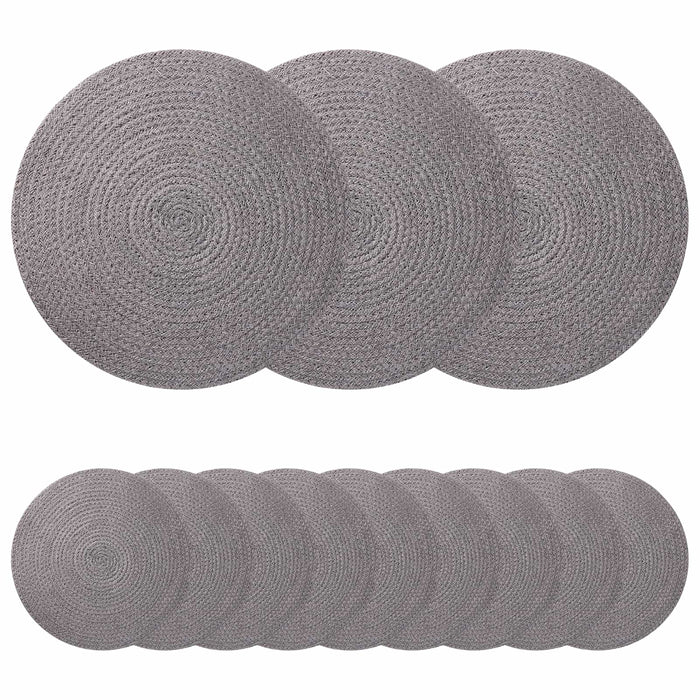Placemeti din iută 12 pcs Gri Ø 30 cm 100% iută Tossa WALTI