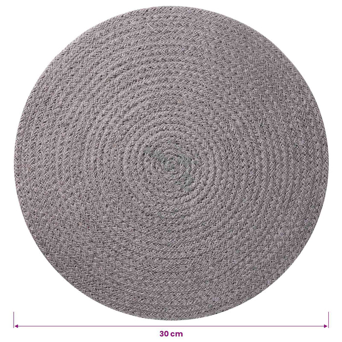 Placemeti din iută 12 pcs Gri Ø 30 cm 100% iută Tossa WALTI