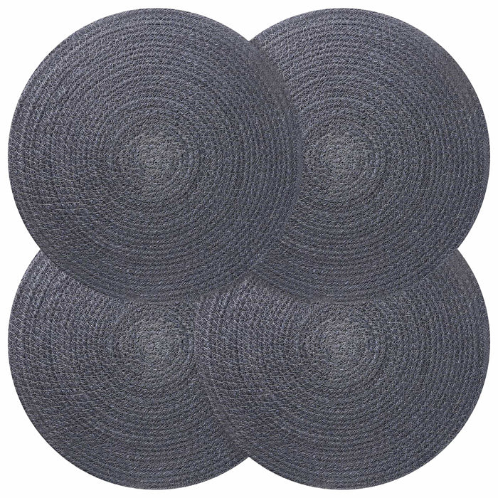 Placemeti din iută 4 pcs Gri închis Ø 30 cm 100% iută Tossa WALTI