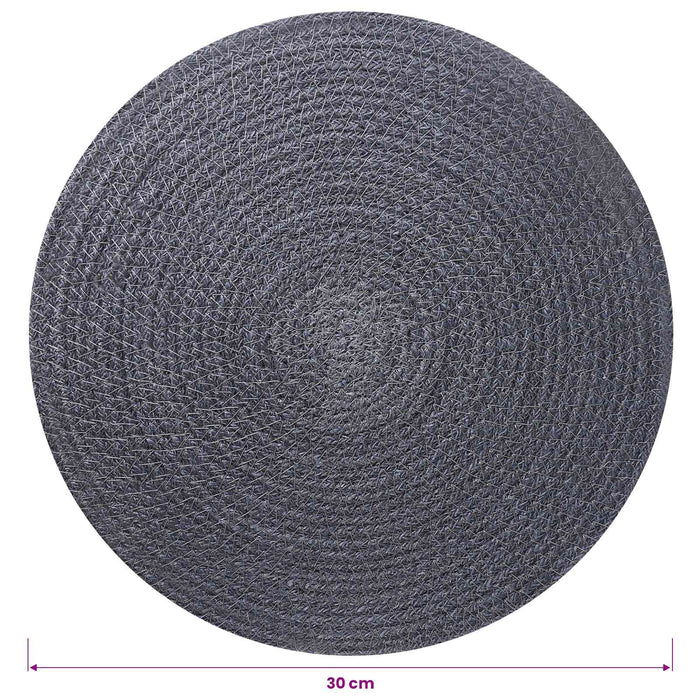 Placemeti din iută 4 pcs Gri închis Ø 30 cm 100% iută Tossa WALTI