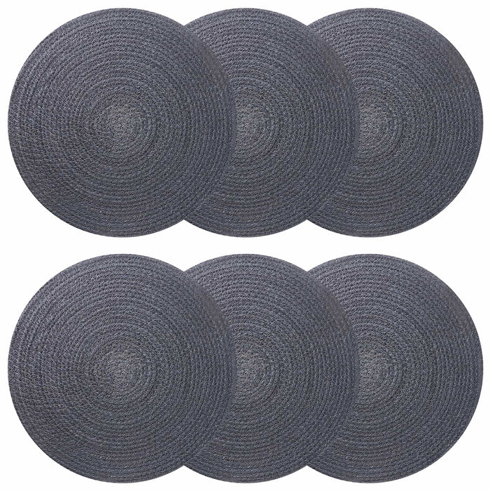Placemeti din iută 6 pcs Gri închis Ø 30 cm 100% iută Tossa WALTI