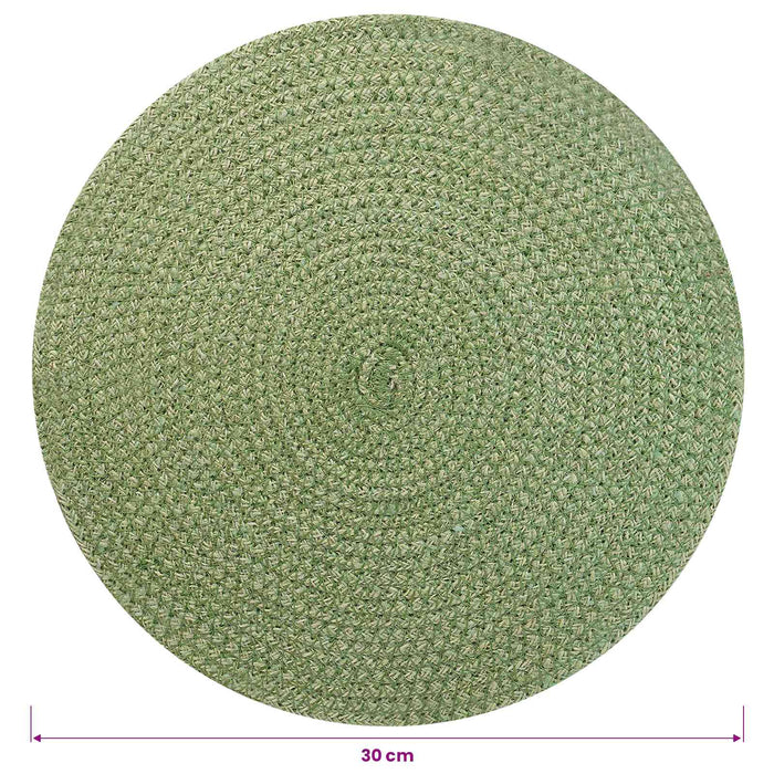 Placemeti din iută 6 pcs Verde măsliniu Ø 30 cm 100% iută Tossa WALTI
