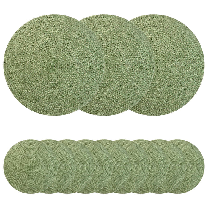 Placemeti din iută 12 pcs Verde măsliniu Ø 30 cm WALTI
