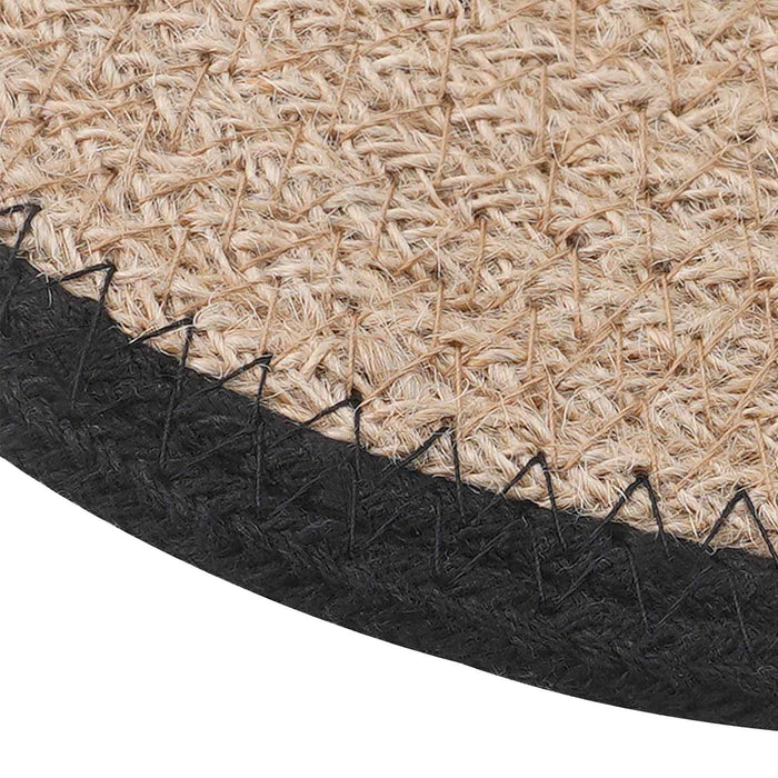 Placemeti din iută 12 pcs Natural și Negru Ø 30 cm WALTI