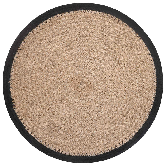 Placemeti din iută 12 pcs Natural și Negru Ø 30 cm WALTI