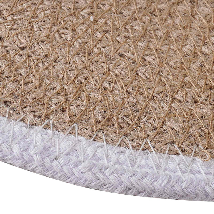 Placemeti din iută 6 pcs Natural și Alb Ø 30 cm 100% Iută Tossa WALTI