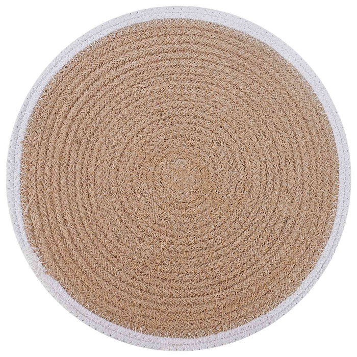 Placemeti din iută 12 pcs Natural și Alb Ø 30 cm WALTI