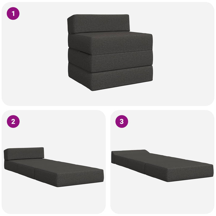 Canapea Pat Pliabilă Gri închis 200 x 70 x 15 cm Țesătură - WALTI WALTI
