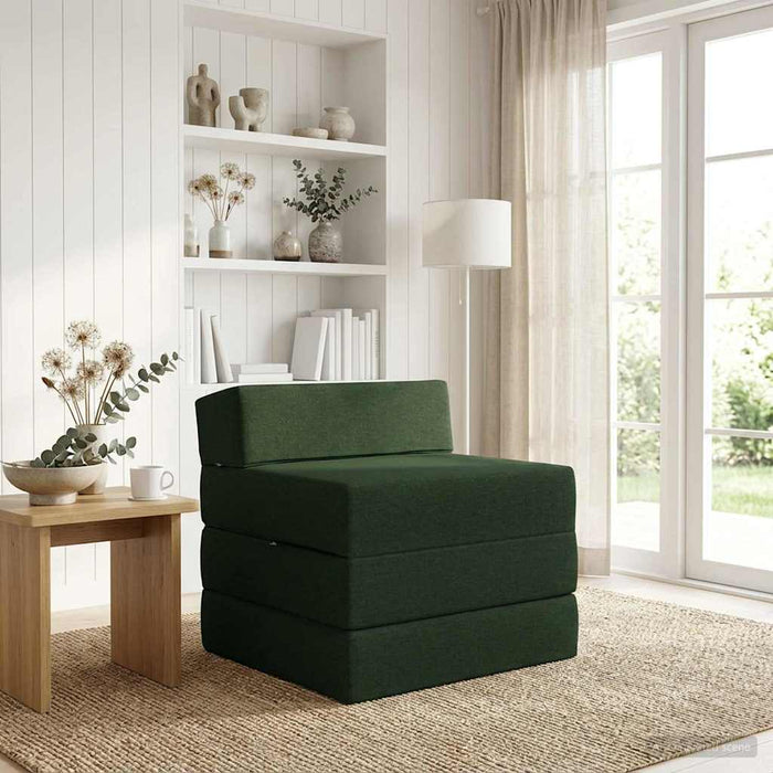 Canapea Pat Pliabilă Verde închis 200 x 70 x 15 cm Țesătură - WALTI WALTI