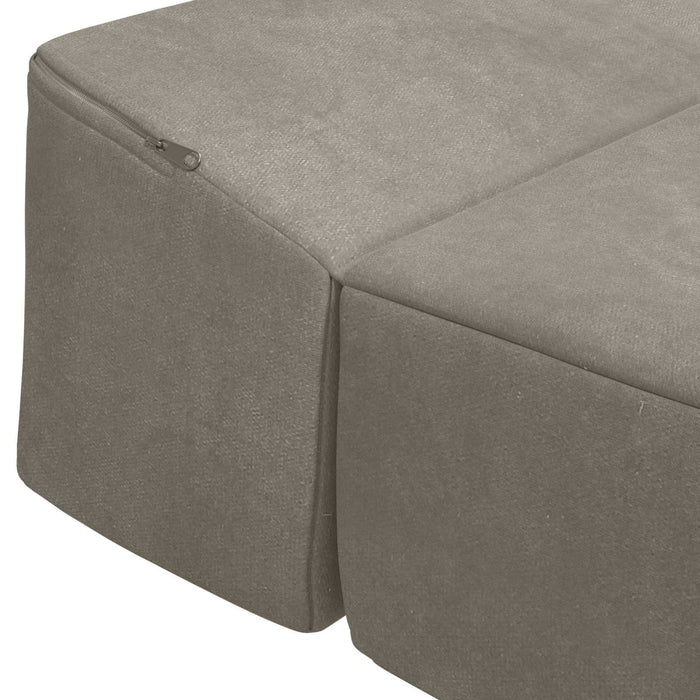 Canapea Pat Pliabilă Gri deschis 200 x 70 x 15 cm Catifea - WALTI WALTI