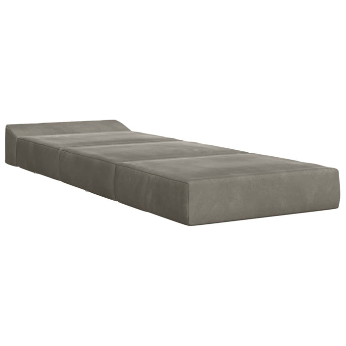 Canapea Pat Pliabilă Gri deschis 200 x 70 x 15 cm Catifea - WALTI WALTI