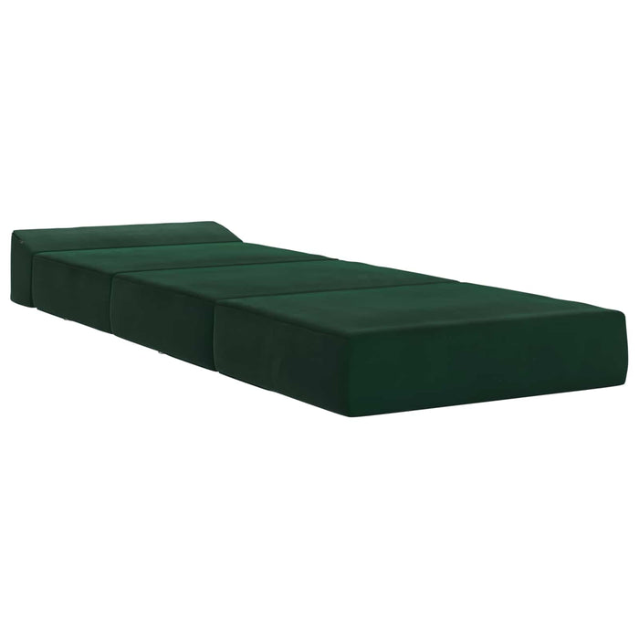 Canapea Pat Pliabilă Verde închis 200 x 70 x 15 cm Catifea - WALTI WALTI