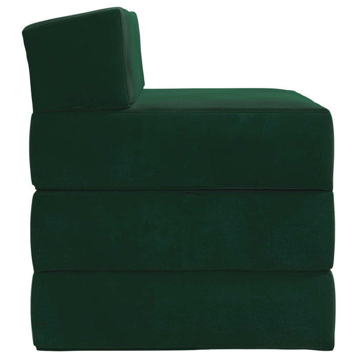 Canapea Pat Pliabilă Verde închis 200 x 70 x 15 cm Catifea - WALTI WALTI