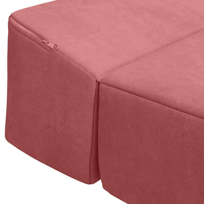 Canapea Pat Pliabilă Roz 200 x 70 x 15 cm Catifea - WALTI WALTI