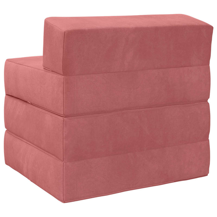 Canapea Pat Pliabilă Roz 200 x 70 x 15 cm Catifea - WALTI WALTI
